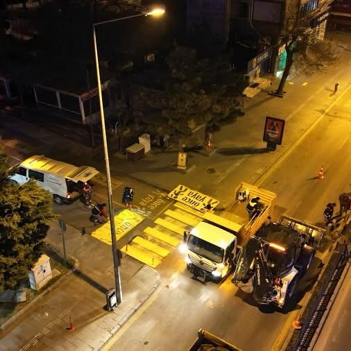 Nevşehir'de Yol Çizgileri Yenilenerek Trafik Güvenliği Artırılıyor