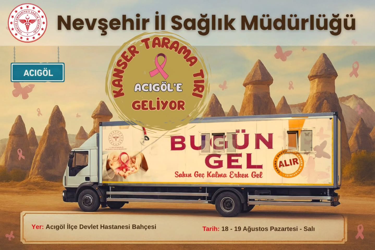 Nevşehir Acıgöl'de Ücretsiz Kanser Tarama Tırı Hizmeti