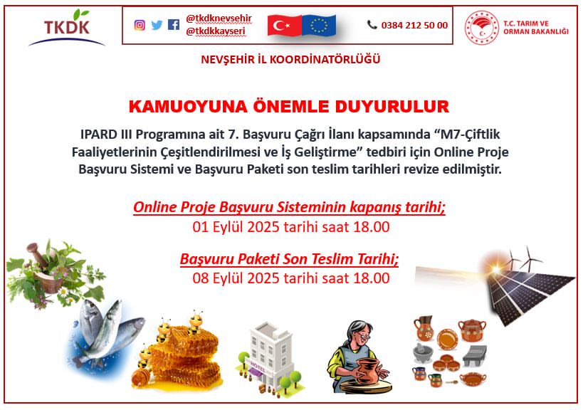 TKDK Nevşehir İl Koordinatörlüğü'nden Önemli Duyuru